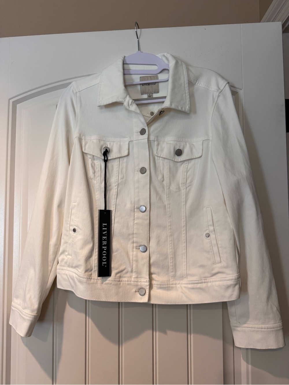 NWT Liverpool Los Angeles White Poweflex Denim Jacket Small